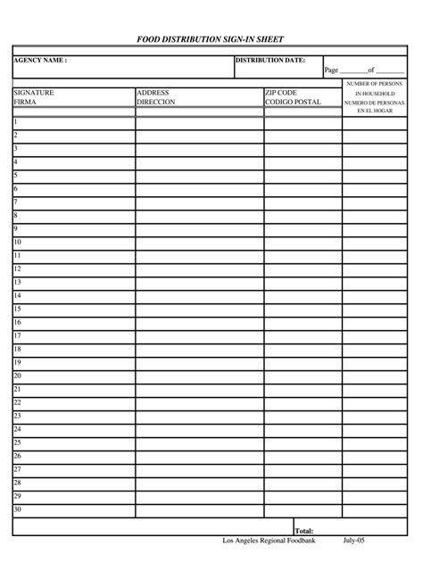 Food Pantry Sign in Sheet Form - Fill Out and Sign Printable PDF ...