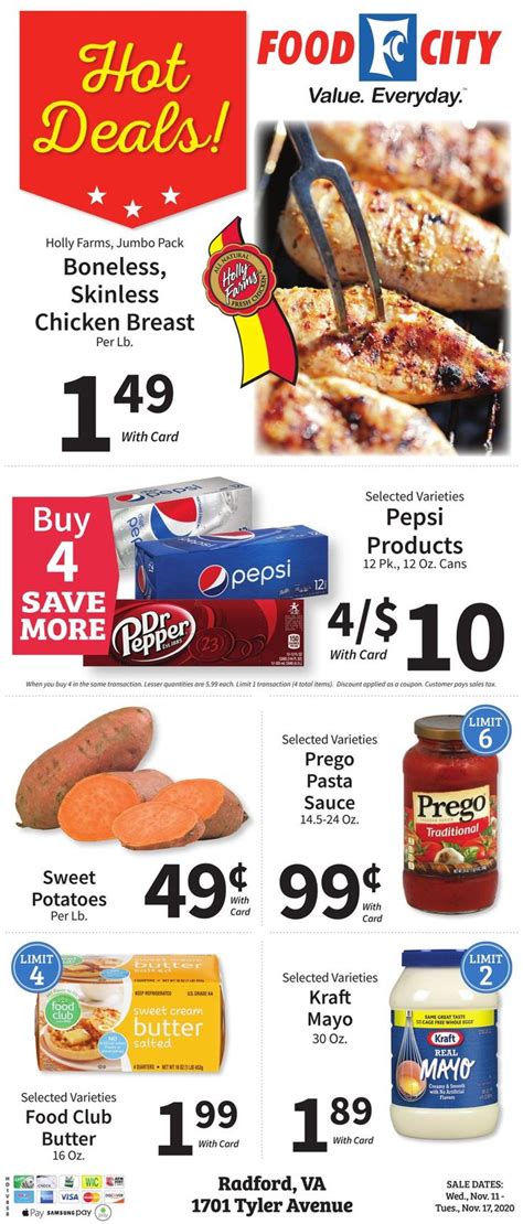6681 Bristol Highway - Piney Flats, TN Monday-Saturday 6am-9pm Sunday 7am-9pm. 110 North 11th Street - Middlesboro, KY ... Weekly Ads Our now clickable Weekly Ad allows you to easily shop the latest special savings and everyday values ... and savings the new Food City website has in store for you.. 