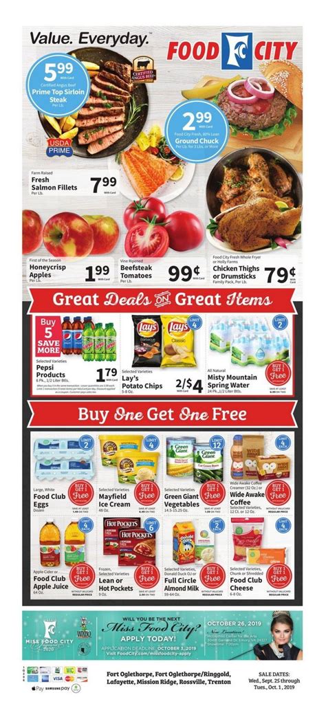 Food city specials. Some other special deals in the Weekly Add include buy 5 and save $5, buy more save move, or buy one get one. It is important to know that prices and items are locally applied. In addition, there are many other saving programs for Food City shoppers, including digital coupons, promotions, ValuCard, sweepstakes, savings clubs, or fuel bucks. 