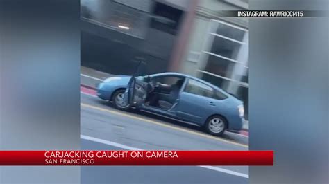 Food delivery driver carjacking caught on camera in SoMa