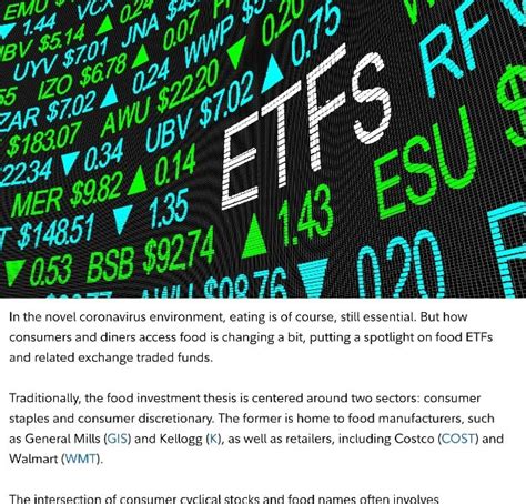 Food etf stocks. Things To Know About Food etf stocks. 