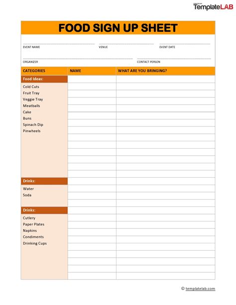 Food sign up sheet. Things To Know About Food sign up sheet. 