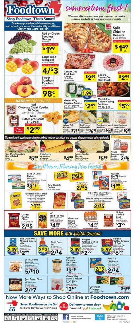 Foodtown Circular. Entenmann's Classic Rich Frosted Donuts. Current Foodtown weekly flyer deals: $1.99 Entenmann's Classic Rich Frosted Donuts - 8 CT; $3.99 ea Sweet Seedless Clementines; $2.77 Foodtown Large White Eggs 18 Ct; 2/$5.98 Tropicana Pure Premium Orange 46-59 Fl Oz; $3.49 ea Fresh Baked Apple Pie; $3.99 Fiora 12roll Bath Tissue 2 ...