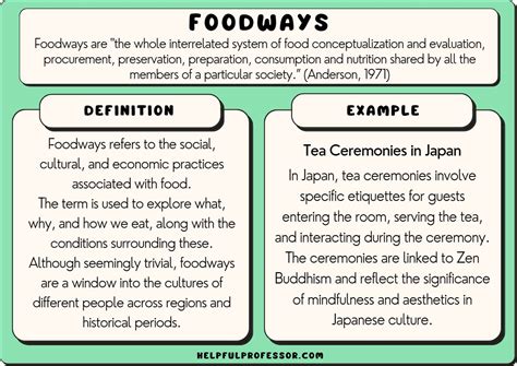 Foodways definition. Foodways is a broad and fascinating topic which explores the intersection of food in culture and history. Essentially, foodways are the cultural, social, and economic practices relating to the production and consumption of food. Food is necessary for survival, but it is also an essential element of culture to which people impart great meaning. 