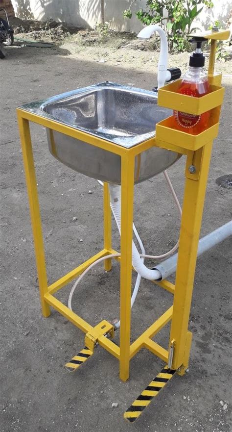 Foot operated hand wash station. .  ...