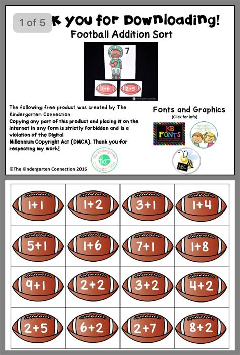 Football Addition or Subtraction Math Game & Boards Math games