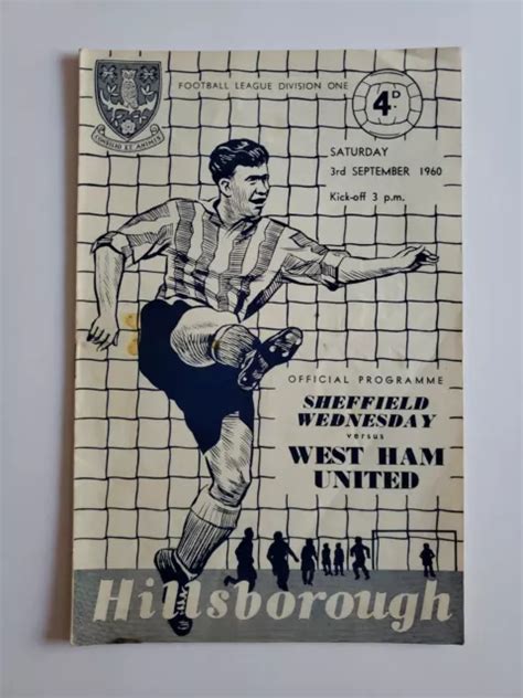 Football Programme: Sheffield Wednesday v West Ham United …