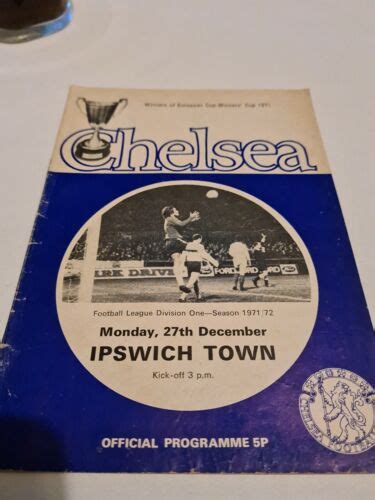 Football Programme - Chelsea v Ipswich Town - Div 1 - eBay