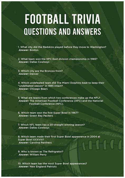 Football Questions And Answers