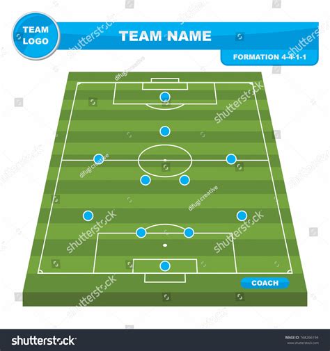 Football Soccer Formation Strategy Template with Perspective Field 43