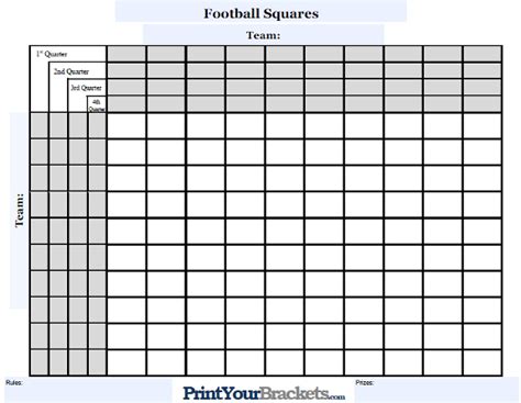 Football Square Template Excel Addictionary