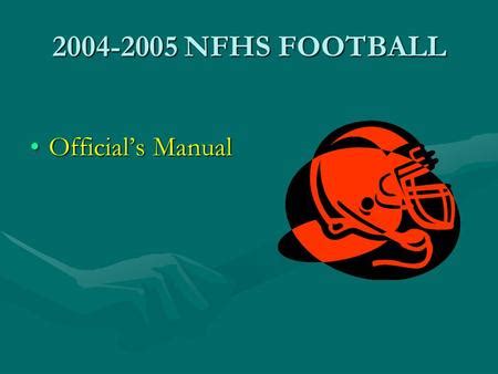 Football officials manual 2004 and 2005. - All of nonparametric statistics solution manual.