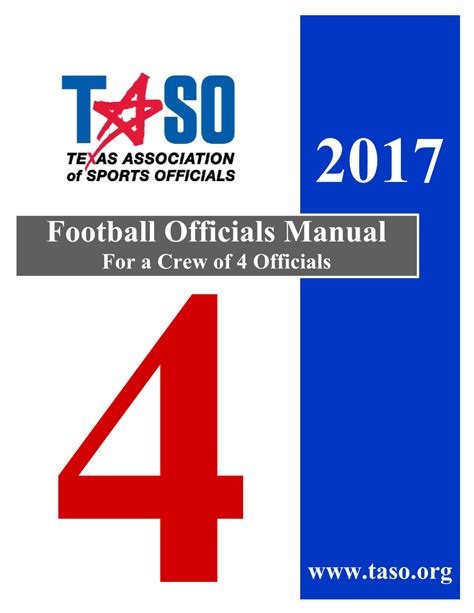 Football officials manual crew of 4 2015. - Asterisk the definitive guide 4th edition.