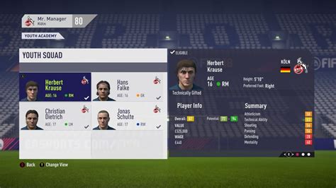 Football statistics database.  The ultimate scouting tool for Career Mode.  (18...