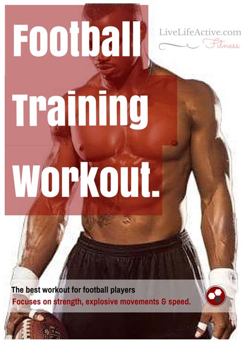 Football workouts. Full Body Football Workout. 1. Box Jump. Beginner: 5 reps. Intermediate: 5 reps (land on one leg) Advanced: 5 reps (single-leg box jump) Stand facing a box with your feet shoulder-width apart. Lower into a half squat position, swinging your arms backward, then leap on to the box, swinging your arms forward in the process to gain momentum. 