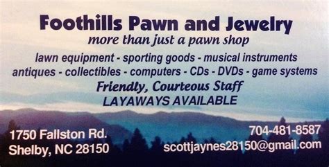 Foothills pawn shop. Foothills Jewelry & Loan located in Hickory, NC Phone#: (828) 328-2274 (CASH) - Check them out for DEALS and to get a loan 