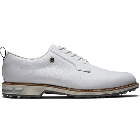 Footjoy premiere series. The unique anti-channeling traction pattern is designed for grip from any lie or angle. 2-YEAR WATERPROOF. FootJoy warrants that this golf shoe will be 100% waterproof in normal use for two years (U.S. Warranty). INSERT SYSTEM. The insert system refers to the type of receptacle found on the sole of your golf shoes. 