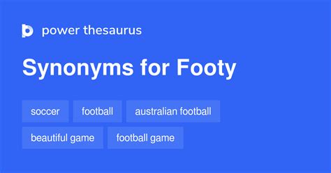 Footy synonyms, Footy antonyms - FreeThesaurus.com