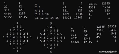For Loop Pattern Programs in C Programming