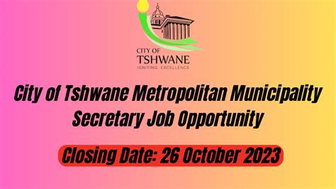 For Matriculants jobs in City of Tshwane Metropolitan Municipality ...