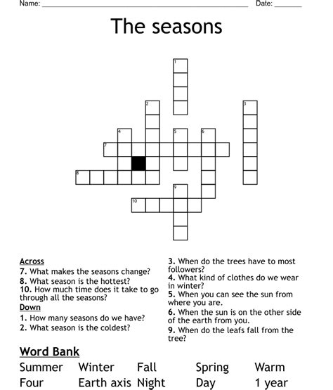For all seasons crossword clue. Crossword Clue. The Crossword Solver found 30 answers to "___ the season ...", 3 letters crossword clue. The Crossword Solver finds answers to classic crosswords and cryptic crossword puzzles. Enter the length or pattern for better results. Click the answer to find similar crossword clues . Enter a Crossword Clue. A clue is required. 