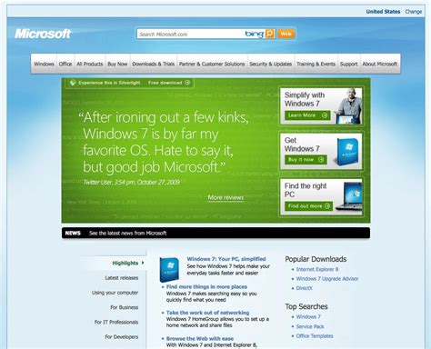 For free MS windows 7 web site