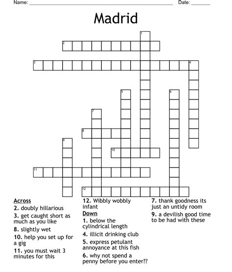 For in madrid crossword 4 letters. The Crossword Solver found 30 answers to "madrid miss", 5 letters crossword clue. The Crossword Solver finds answers to classic crosswords and cryptic crossword puzzles. Enter the length or pattern for better results. Click the answer to find similar crossword clues . Enter a Crossword Clue. 