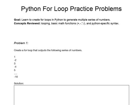 For loop practice problems python.  For each country in the list, print the following...