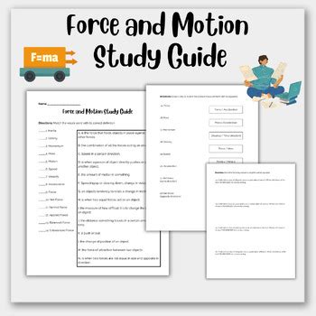 Force and motion study guide 6th grade. 1.  Students will explore these...