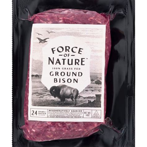 Force of nature meats. Traditional flavors and powerful nutrition that is regenerating our lands and our health. Ingredients: 100% Grass Fed Bison, 100% Grass Fed Beef, Organic Cheddar Cheese, Sea Salt, Organic Dried Jalapeno, Celery Powder, Organic Garlic Powder, Organic Black Pepper. 4, 2.5oz links per package. 10oz package. 100% grass fed. 