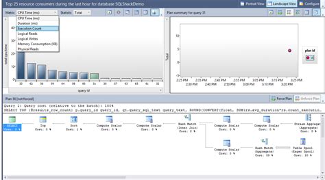 Force query execution plan using SQL Server 2016 Query store
