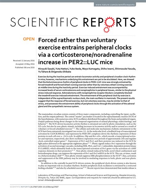 Forced rather than voluntary exercise entrains peripheral ... - Nature