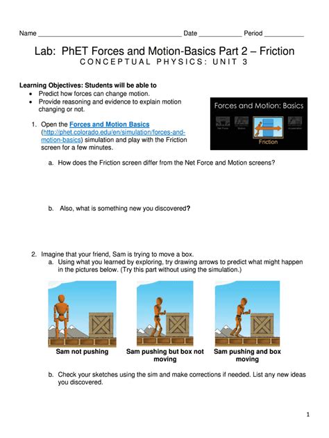 Forces And Motion Basics Worksheet