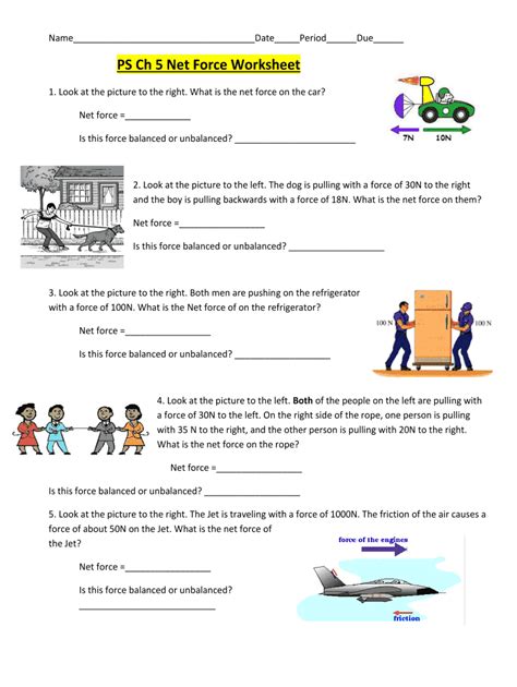 Forces Worksheet With Answers Pdf