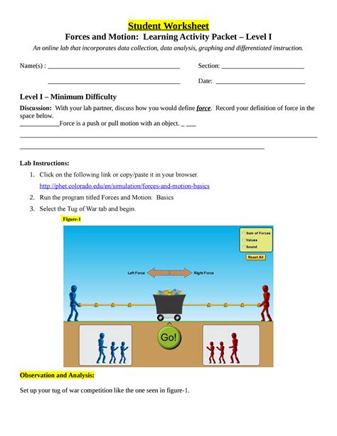 Forces and Motion Basics _Student Worksheet_Level 1