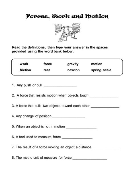 Forces and Motion Worksheets 15 Worksheets Library