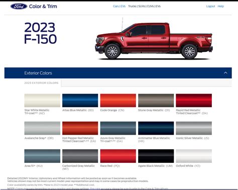 Ford Colors 2023