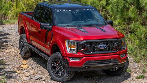 Ford black widow. Black widow is mostly cosmetics with a 6in lift and a 5.0 V8 and the Raptor is, well, a Raptor with twin turbo 3.6L eco boost. ... Asides from having the 5.0, I’d go for the Raptor, because it’s a true 100% Ford product the way they designed it, and intended it to be. The “Black Widow”, in my opinion is nothing special. It’s just a ... 