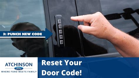 Ford door code reset. The first code is the factory default/reset code which is provided with the vehicle when purchased. It comes on a little card that fits in a sleeve in the user manual or in your wallet. This is a 5 digit number and will permanently be set for the vehicle. This code is individual to your particular vehicle and the idea is to keep this code a ... 