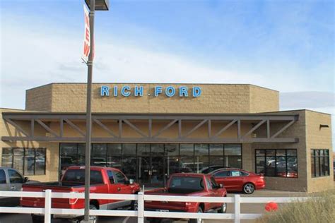  Rich Ford Edgewood. . New Car Dealers, Used Car Dealers. Be the first to review! OPEN NOW. Today: 8:00 am - 7:00 pm. 25 Years. in Business. (505) 286-3000 Visit Website Map & Directions 19 Plaza LoopEdgewood, NM 87015 Write a Review. . 