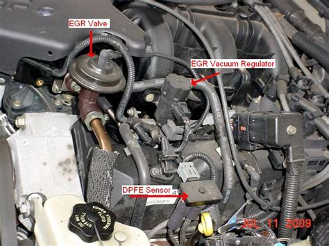 I have come up with five things to try but don't know which one to start with: 1. Remove EGR Valve and look for carbon buildup. 2. Remove and Replace EGR Valve. 3. Look for a leak in the vaccum hose lines (don't have a tool to do this) 4. Remove and Replace DPFE sensor.. 