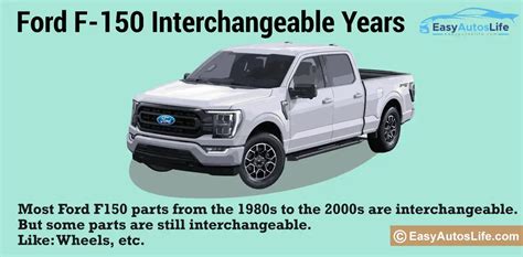 Ford f150 interchangeable years. Things To Know About Ford f150 interchangeable years. 