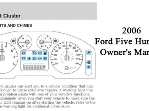 Ford five hundred 2006 owner manual. - Colección de documentos sobre la orfebrería ojival en la corona de aragón.