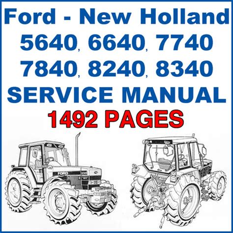 Ford new holland 5640 6640 7740 7840 8240 8340 service workshop workshop 1492 pagine. - Guía de idioma francés 11 std.