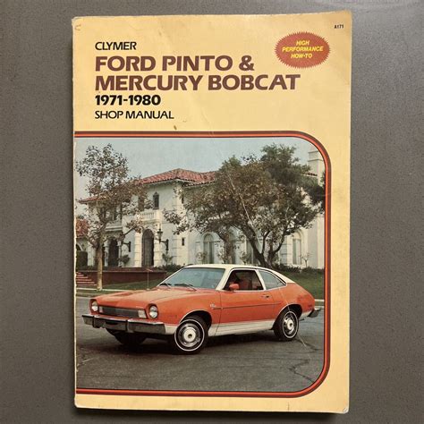 Ford pinto and mercury bobcat 1971 1980 shop manual. - Owners manual for redfield illuminator scope.