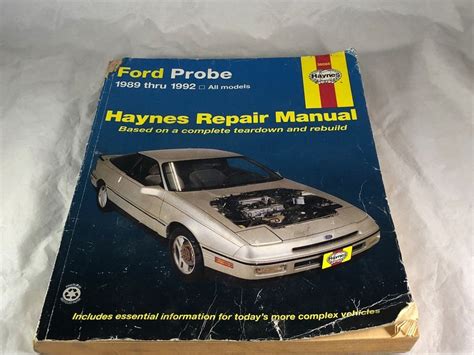 Ford probe automotive repair manual 1989 thru 1992 all models. - Relation exacte et de taille e.