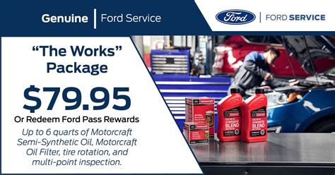 Ford service coupons printable. Enjoy 0% Intro APR* for six billing cycles from the date of purchase on Ford Dealership purchases over $499. Earn 11,000 FordPass Rewards Points** after your first purchase. After your six billing cycles expire, you have a variable APR of 23.24%-30.24% based on the prime rate, depending on how you meet our credit … 