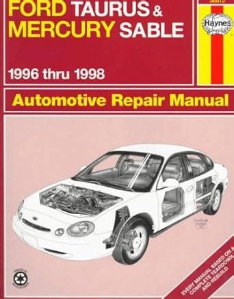 Ford taurus mercury sable automotive repair manual 1996 thru 1998. - Free download churchill complex analysis textbook as.
