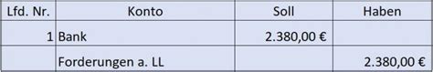 Forderungen an bank geschäftsfall