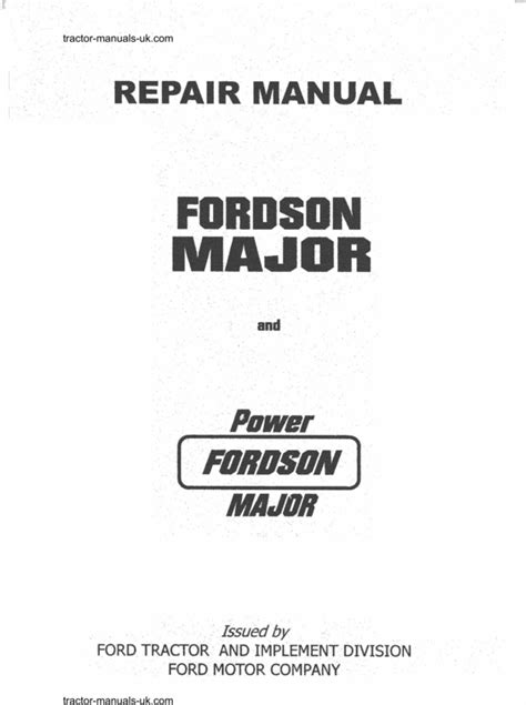 Fordson major power major tractor service manual. - Secretos de la bruja-manual de hechiceria.